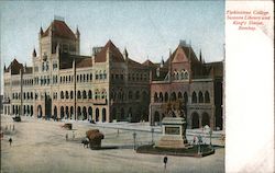 Elphinstone College, Sassoon Library and King's Statue Bombay, India Postcard Postcard Postcard