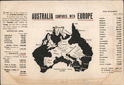 Australia compared with Europe Postcard Postcard Postcard