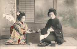 O-Yuki-San Writing to her Lover Postcard