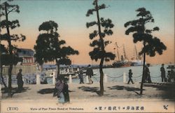 View of Pier From Bund at Yokohama Postcard