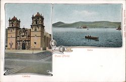 Cathedral and Bay Puno, Peru Postcard Postcard Postcard