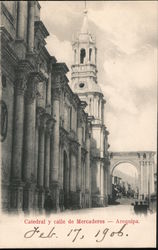 Catedral y la Calle de Mercaderes Arequipa, Peru Postcard Postcard Postcard