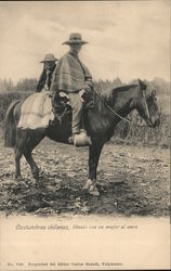 Costumbres Chilenos, Huaso con su muher al anca Postcard