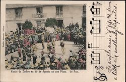 Indian Festival on August 15 in the Plaza Hand Drawn Music Postcard