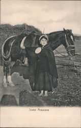Young Araucana with Horse Postcard