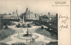 Plaza Victoria y Avenida de Mayo Buenos Aires, Argentina Postcard Postcard Postcard