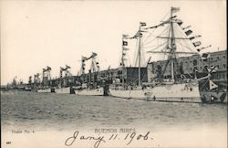 Docked ships Postcard