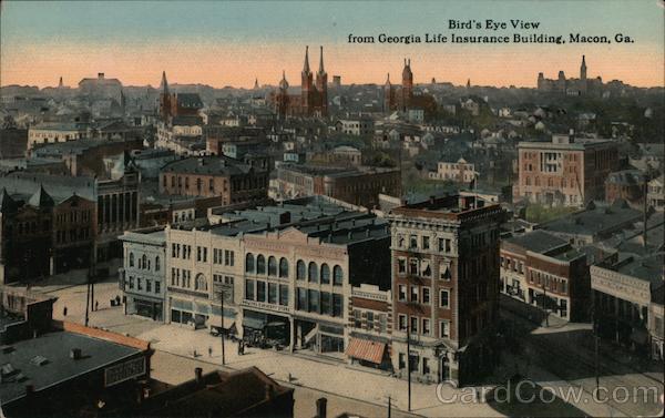 Bird's Eye View from Georgie Life Insurance Building Macon Georgia