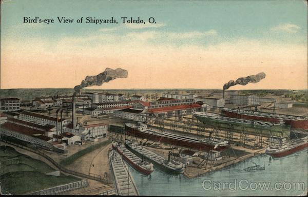 Bird's-eye View of Shipyards Toledo Ohio