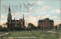 Mercer University and Chapel Macon, GA Postcard Postcard Postcard