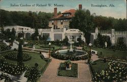 Italian Gardens of Richard W. Massey Birmingham, AL Postcard Postcard Postcard