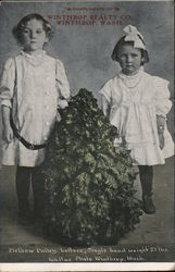 Two Girls and a Head of Methow Valley Lettuce Postcard