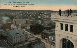 Overlooking the City from Top of Old National Bank Building Postcard
