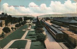 N.P. Depot and Park Yakima, WA Postcard Postcard Postcard