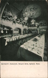 Davenport's Restaurant, Banquet Room Spokane, WA Postcard Postcard Postcard