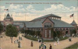 Main and Administration Bldgs, Ohio State Fair Grounds Postcard