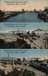 Pennsylvania Lake Front Dock Views in 1905, 1907 and 1909 Postcard