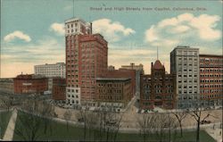 Broad and High Streets from Capitol Postcard