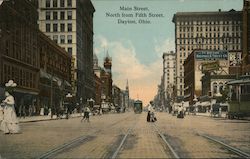 Main Street, North from Fifth Street Postcard