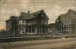 Sacred Heart Academy and part of St. Bernards Church Akron, OH Postcard Postcard Postcard