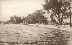 New Sea Wall Buckeye Lake, OH Postcard Postcard Postcard