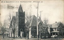 M.E. Church and Parsonage Postcard
