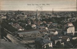 Birds Eye View of Tiffin, Ohio Postcard