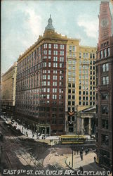 East 9th St., Cor, Euclid Ave. Postcard