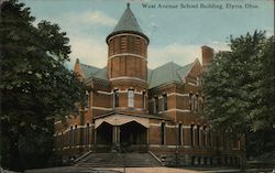 West Avenue School Building Postcard