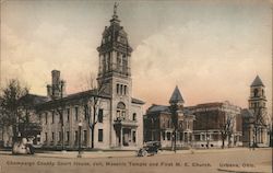 Buildings in Urbana Postcard