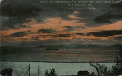 Four Brothers Island, Sunset on Lake Champlain Postcard