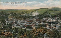 Bird's Eye View of City, looking South Montpelier, VT Postcard Postcard Postcard