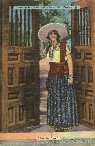 Smiling Mexican Senorita Of Old Mexico