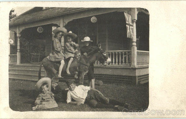 children on Donkey Port Stanley Canada Ontario