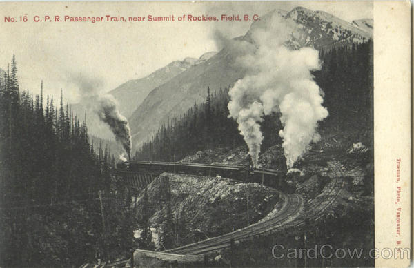 C. P. R. Passenger Train Near Summit Of Rockies Field BC Canada
