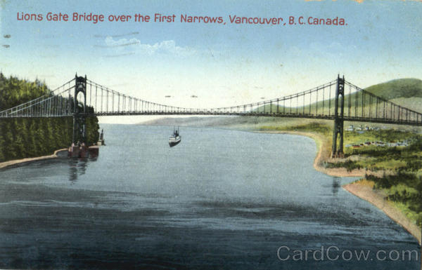 Lions Gate Bridge Over The First Narrows Vancouver BC Canada