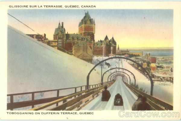 Tobogganing On Dufferin Terrace PQ Canada Quebec