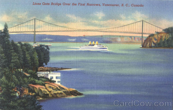 Lions Gate Bridge Over The First Narrows Vancouver BC Canada