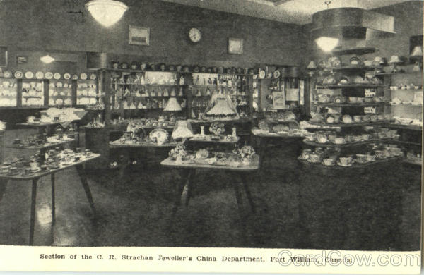 Section Of The C.R. Strachan Jeweller's China Department Fort William Canada