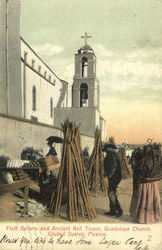 Fruit Sellers And Ancient Bell Tower Postcard