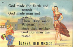 God made Woman! Postcard