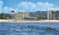 New Sport Of Parachutism And Costero Hotel Acapulco, GRO Mexico Postcard Postcard