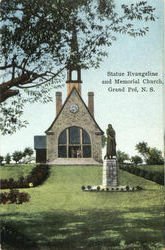 Statue Evangeline An Memorial Church Postcard