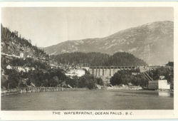 The Waterfront, Ocean Falls British Columbia Canada Postcard Postcard