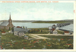 Iona Showing Grand Narrows Bridge Postcard