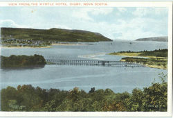 View From The Myrtle Hotel Digby, NS Canada Nova Scotia Postcard Postcard