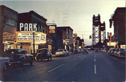 The Glow Of Evening Blending With Neon Lights, Main Street Postcard