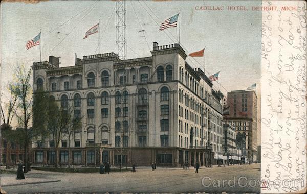 Cadillac Hotel Detroit Mi Postcard