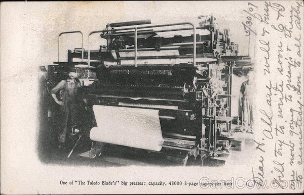 Printing Press, Toledo Blade Newspaper Ohio