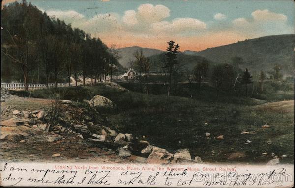 Looking North Along the Western Mass. Street Railway Woronoco Massachusetts
